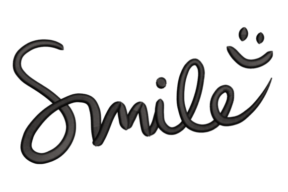 Smile Script Embroidery Design
